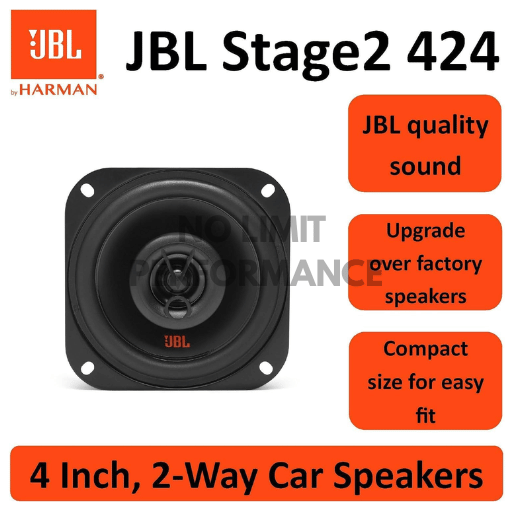 JBL Stage2 424 4-Inch 2-Way Coaxial Car Speakers 150W